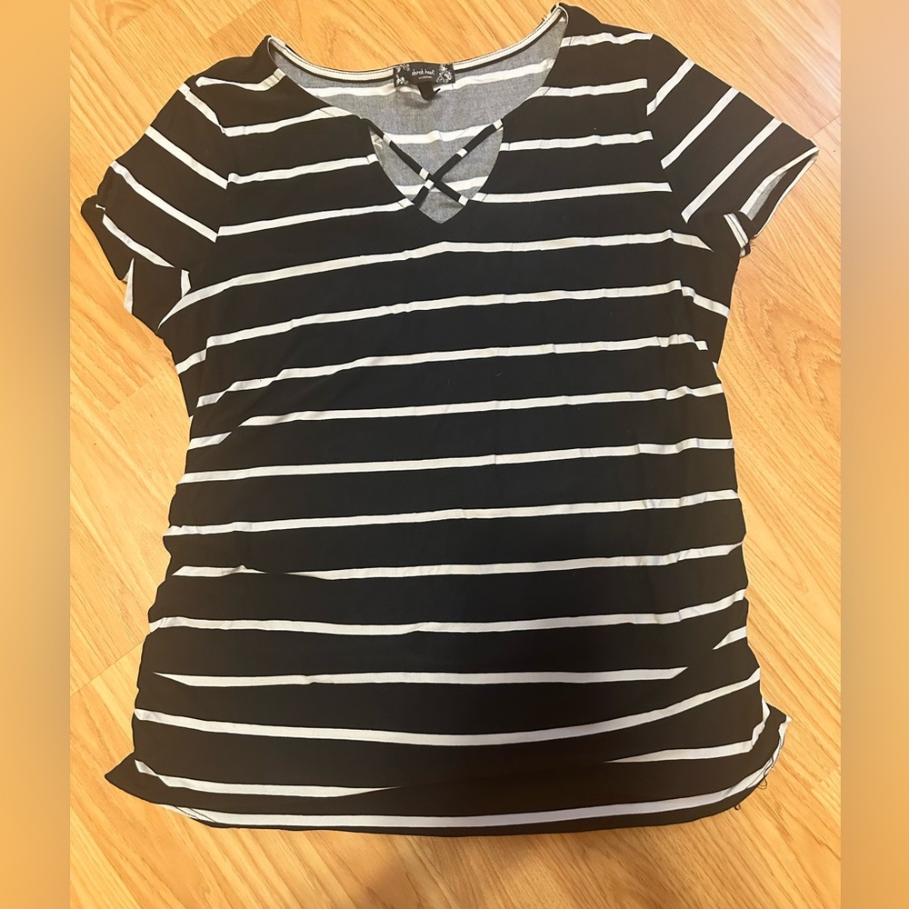 Maturity Derek Heart Black and White Cut Out T-Shirt